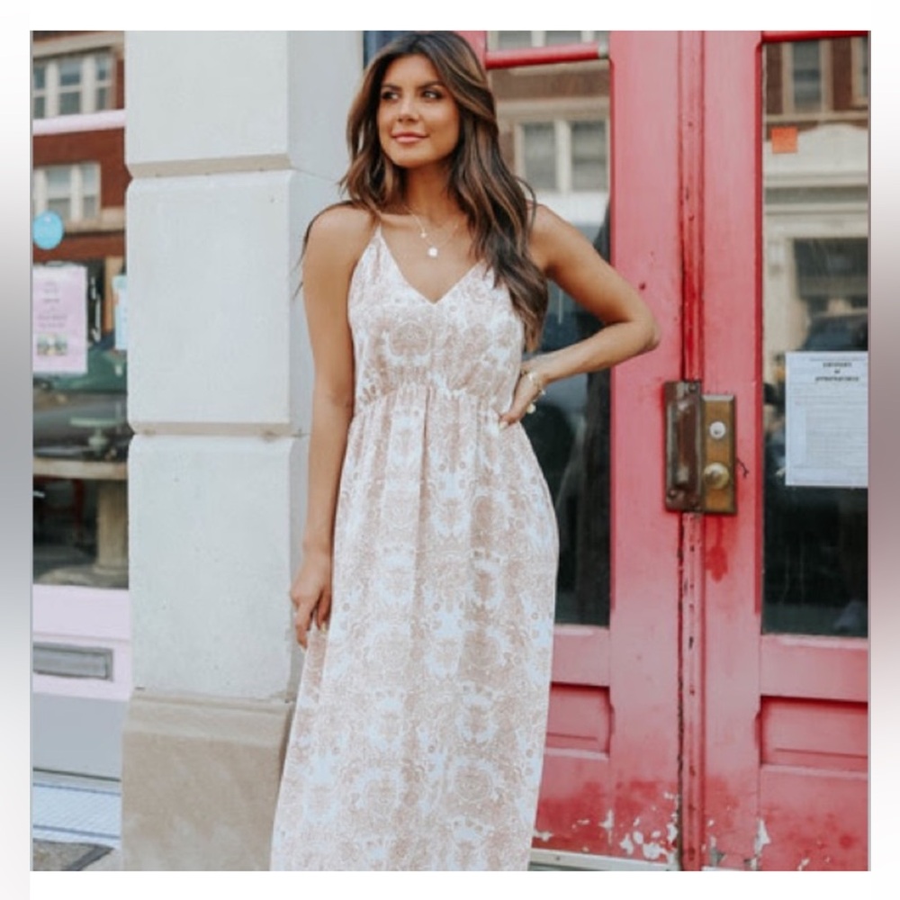 Bohemian Cross Back Maxi Dress Size: Small, Medium and Large